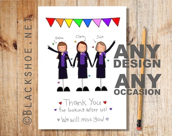 Custom Card, Any Occasion, Hand drawn card, Personalised card, Made to order, Handmade, Handmade Card, Blackshoe Card, Your Design, made for