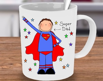 Taza para papá, SuperDad, Regalo para padres, Regalo para él, Padre héroe, Taza de superhéroe, Súper papá, Héroe, Taza única, Taza personalizada, Regalo para papá, mejor padre