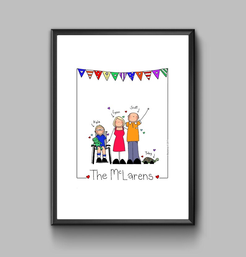 A4 Family Print Framed Family Print Family Portrait - Etsy UK