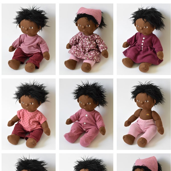 Dinkum Doll Clothes Patterns, Set of 12 PDF Doll Clothing Patterns for Dinkum Dolls