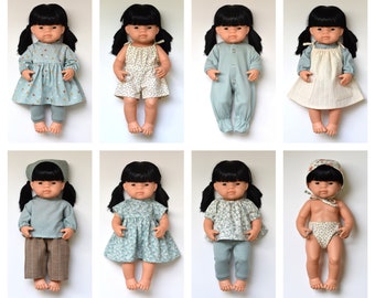 Miniland Doll Clothes Patterns, Set of 12 PDF Doll Clothing Patterns for 38 cm Miniland Dolls