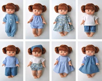 Minikane Doll Clothes Patterns, Set of 12 PDF Doll Clothing Patterns for 34 cm Paola Reina Gordi / Minikane dolls