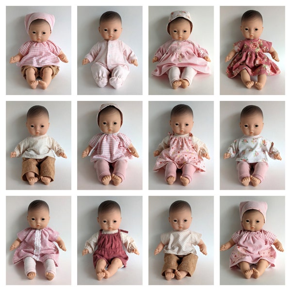 12 Inch Doll Clothes Patterns, Set of 12 PDF Doll Clothing Patterns for 12 Inch (30-31cm) Baby Dolls