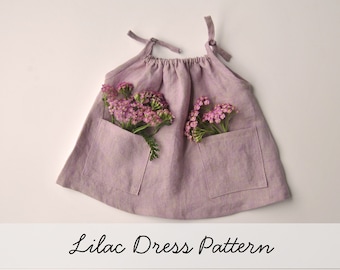 Modèle de robe lilas et de mouchoir pour la poupée de bébé Wild Marigold Waldorf, modèle de vêtements de poupée