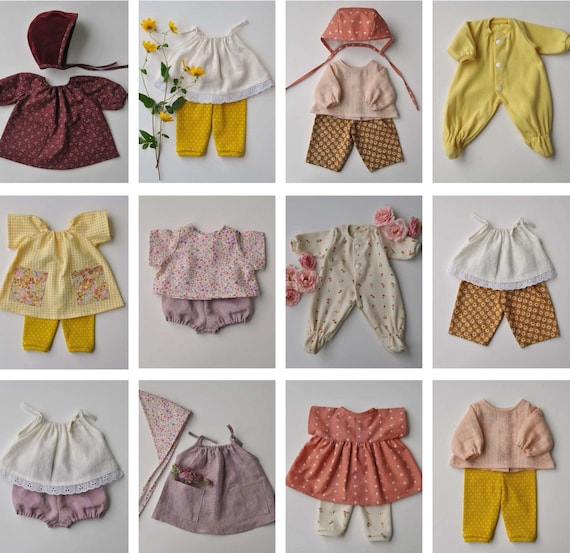 Set of 12 PDF Doll Clothes Patterns for 15 Inch Waldorf Dolls