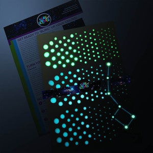 Constellation and Glow in the Dark Ceiling Stars Kit. 16 Designs eg. Hercules, the Big Dipper, Orion, Virgo, Libra, Gemini, Taurus, Pisces afbeelding 1