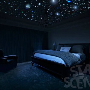 Reusable Realistic Glow Stars Ideal Gift for Renters College Dorm Decor. Removable Glow in the Dark Star Ceiling Decals for Bedroom. image 9