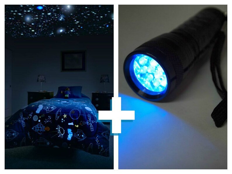 Glow In The Dark Star Ceiling Kit With Uv Light For Etsy
