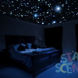 100 x Glow in the Dark Stars Ceiling Night Light Childrens Bedroom Decoration UK 