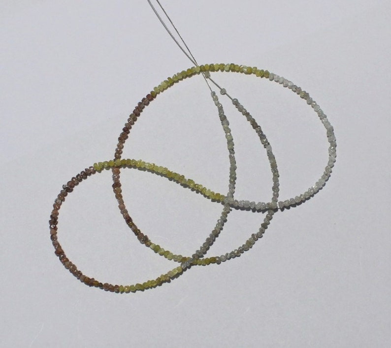 Shaded Diamonds Brown,Grey,Raw Diamond Chips Size 1.5 to 2 mm Approx Natural Rough Diamonds 17 Inch Full Strand Shaded Diamonds yellow