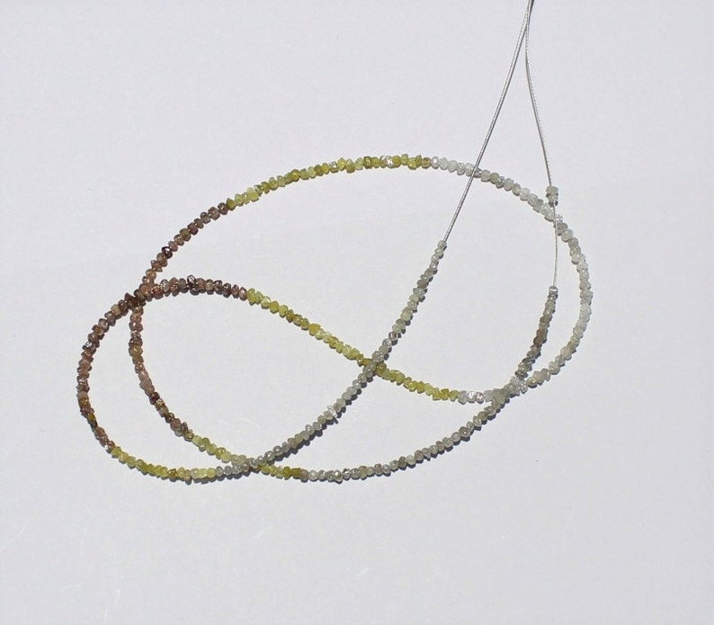 Shaded Diamonds Brown,Grey,Raw Diamond Chips Size 1.5 to 2 mm Approx Natural Rough Diamonds 17 Inch Full Strand Shaded Diamonds yellow