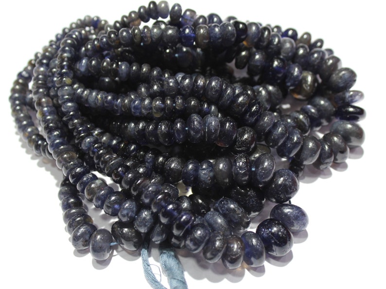 Iolite Plain Rondelle Beads Smooth Rondelle Beads 18 Inch Strand 5 to 14 mm Beads