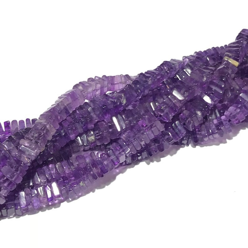 50/% OFF Natural Amethyst Beads Heishi Beads Gemstone Smooth Discs Size 5.5 to 8 mm 16 Strand-New Arrival-Wholesale Price