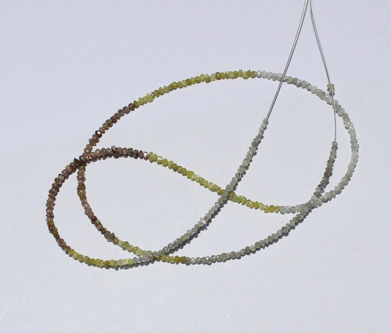 Shaded Diamonds Brown,Grey,Raw Diamond Chips Size 1.5 to 2 mm Approx Natural Rough Diamonds 17 Inch Full Strand Shaded Diamonds yellow