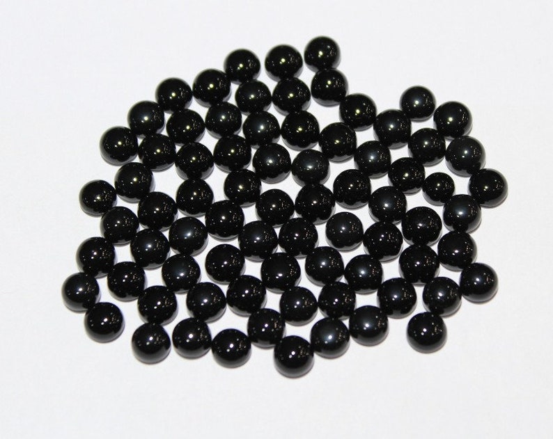 50 Pieces Beautiful Black Onyx 6 mm Round Cabochons,Gemstone Onyx Round Cabochon,Gemstone