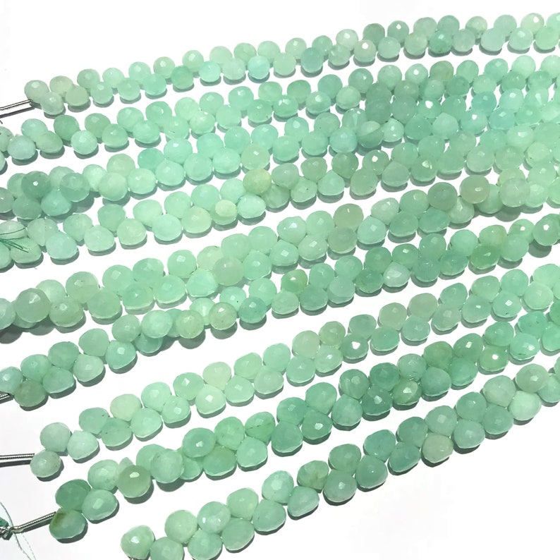 50/% Off Amazonite Beads Onion Shape 7.5 to 8.5 mm Natural Amazonite Onion Shape Beads Faceted Loose Amazonite Gemstone Beads Full 8 Strand