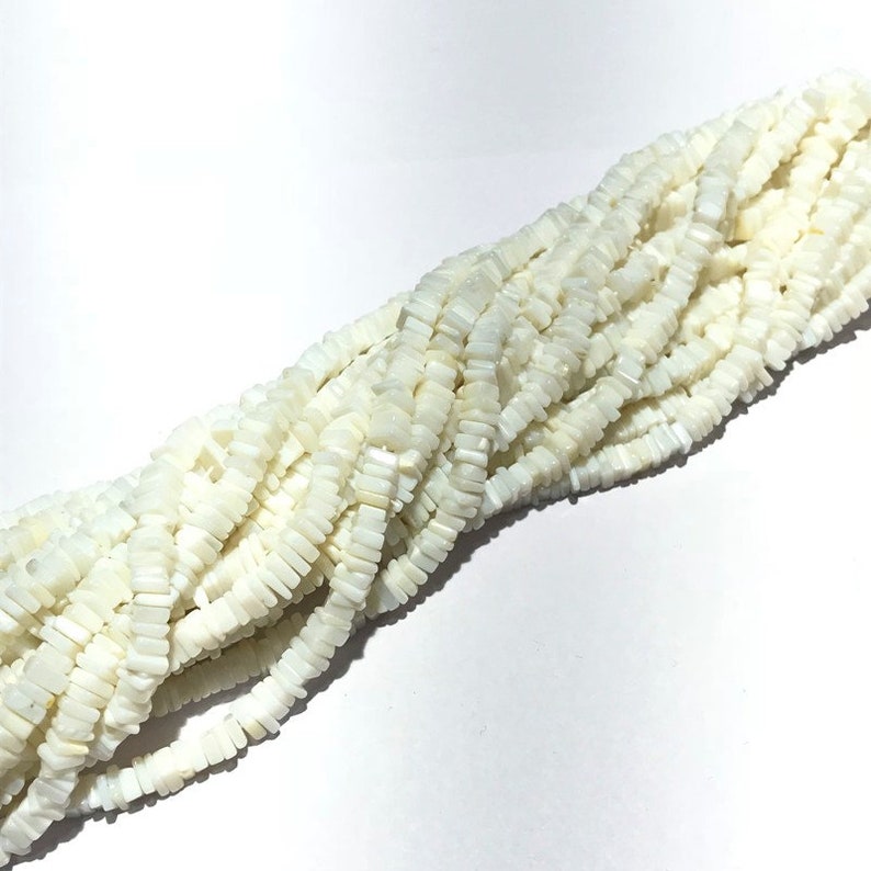 White Opal Heishi Beads,Natural White Opal Smooth Plain Heishi Square Beads,Natural White Opal Heishi Beads,Size 4.5mm to 5mm 16 Inch Strand