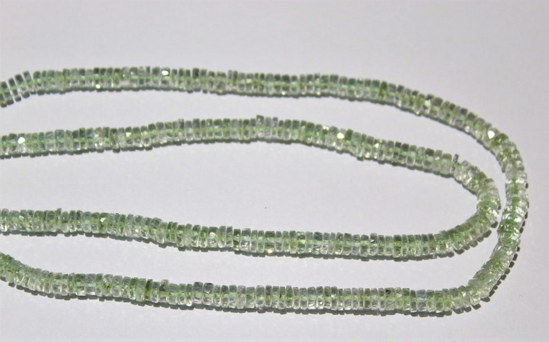 Green Amethyst Faceted Tyre Beads,Natural Green Amethyst Faceted Heishi Tyre Beads,Natural Green Amethyst Wheel Shape Beads,6mm 16 Strand