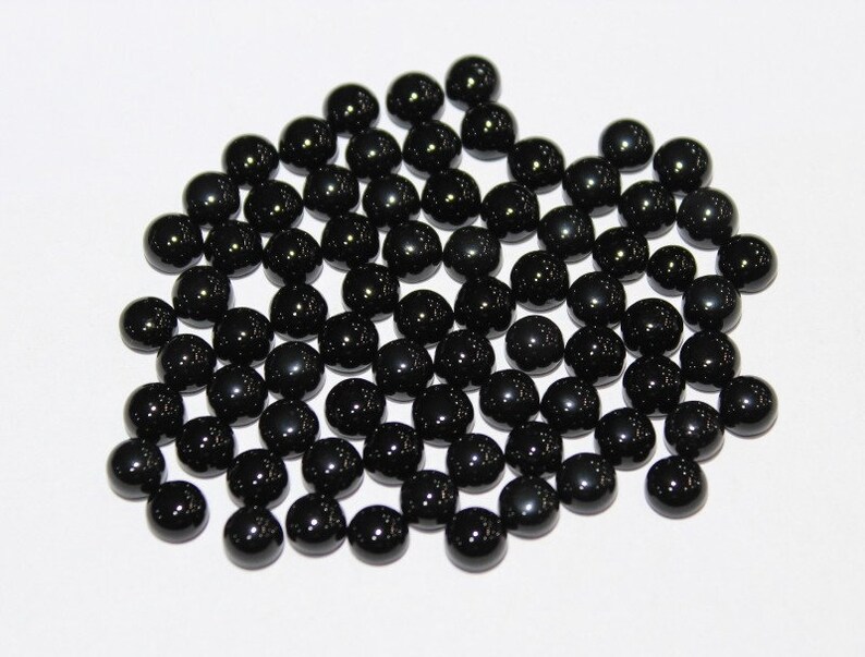 50 Pieces Beautiful Black Onyx 6 mm Round Cabochons,Gemstone Onyx Round Cabochon,Gemstone