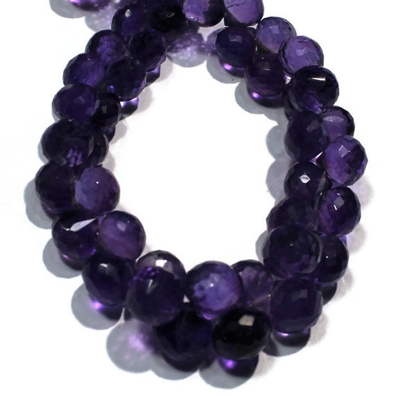 Amethyst Briolette 8 6-8 mm Natural Amethyst Faceted Onion Shape Beads Amethyst Onion Shape Briolette BL2050