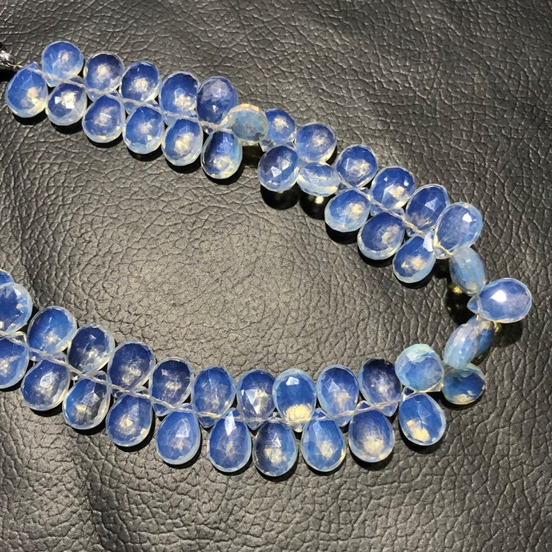 9/'Inch Size Sky Opalite Color Quartz In Cheap Price AAA Quality Opalite Quartz Gemstone Faceted Almond Shape Briolette Beads Size 7 to10 MM