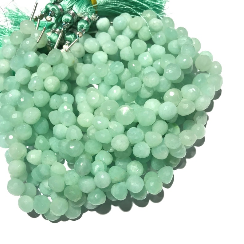 50/% Off Amazonite Beads Onion Shape 7.5 to 8.5 mm Natural Amazonite Onion Shape Beads Faceted Loose Amazonite Gemstone Beads Full 8 Strand