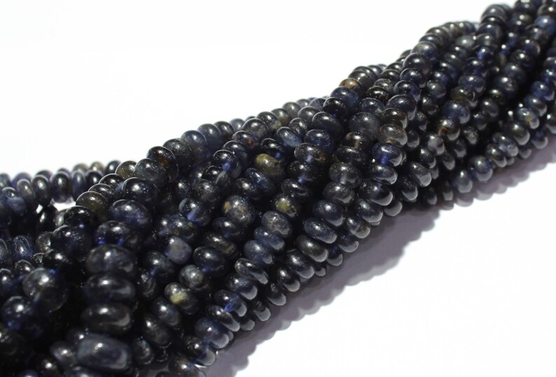 Iolite Plain Rondelle Beads Smooth Rondelle Beads 18 Inch Strand 5 to 14 mm Beads