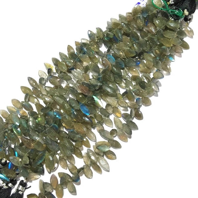 50/% OFF SALE Multi Flashy Labradorite Marquise Faceted Beads Size 15 to 17 mm 9 Genuine Black Rainbow Shape Beads Strand