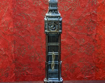 5.5" Miniature Dollhouse Big Ben Westminster Metal Clock Souvenir