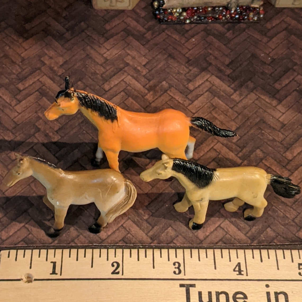 Set of 3 Miniature Vintage Plastic Horses No. 1 Etsy