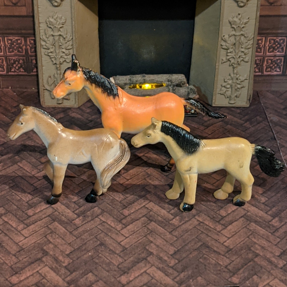 Set of 3 Miniature Vintage Plastic Horses No. 1 Etsy
