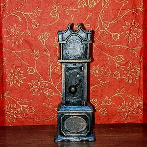 3.75&quot; Miniature Dollhouse Bronze Tone Grandfather Tall Case Clock Pencil Sharpener
