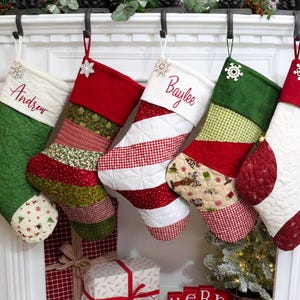 Ein (1) gesteppter Weihnachtsstrumpf, Bauernhaus-Weihnachtsstrumpf, Rose Cottage Patterns