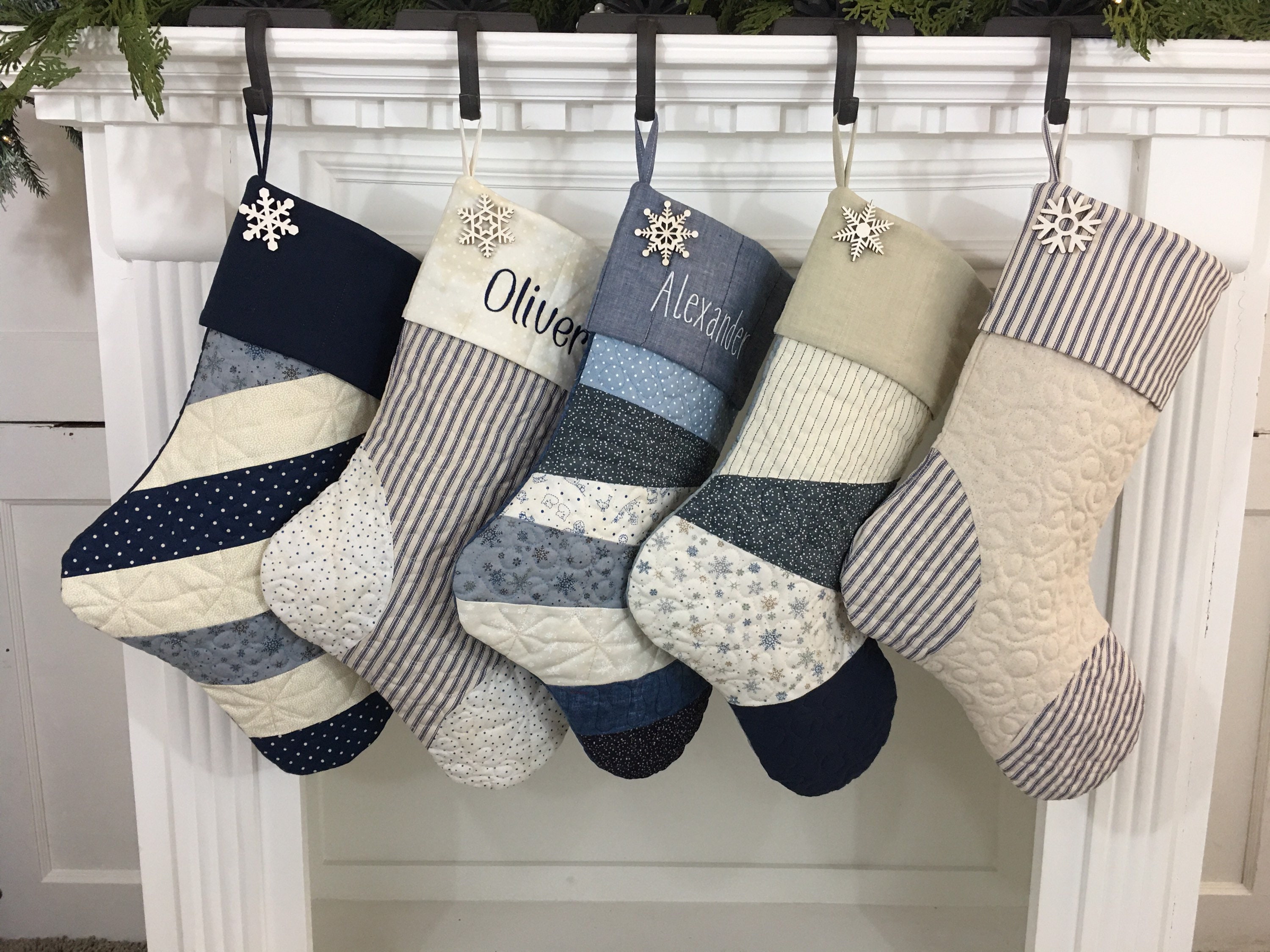 Quilted Christmas Stocking. Personalized Christmas Stocking Etsy