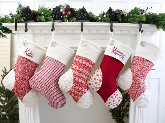 White Cottage Christmas Stockings or Modern Farmhouse Stockings - South  House Designs