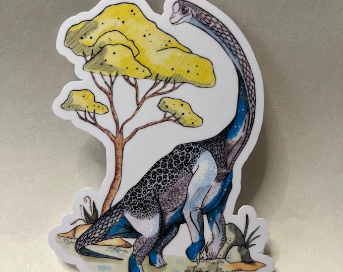 Laminated Vinyl Pen and Marker DINOSAUR Art  Sticker