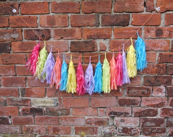 COLOURFEST large tassels ~ pink,blue,peach,yellow,lime Summer party/summer wedding - Handmade home & party decor