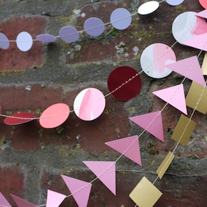 Christmas multi-strand garlands - Eco Christmas decorations, handmade, hand-painted paper decor, sustainable paper garlands