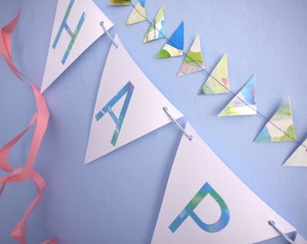 HAPPY BIRTHDAY Printable Download Paint Effect Banners | Etsy