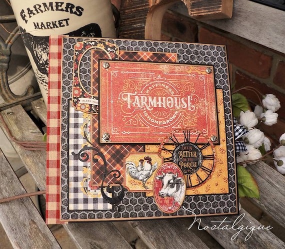 Farmhouse Graphic 45 Mini Album Tutorial, Mini Album 9 X 8.5 Mini Album PDF  Tutorial 