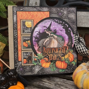 Album Tutorial Midnight Tales - Graphic 45- PDF Tutorial, Halloween Album