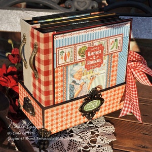 Home Sweet Home Graphic 45 Box and 2 Mini Album Tutorial, Mini Album 7&quot;  x 7&quot;  PDF Tutorial