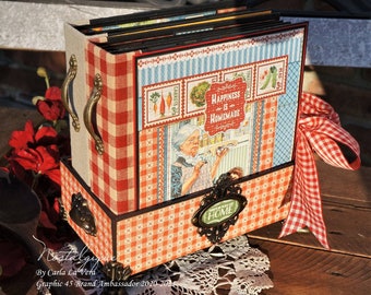 Home Sweet Home Graphic 45 Box and 2 Mini Album Tutorial, Mini Album 7"  x 7"  PDF Tutorial