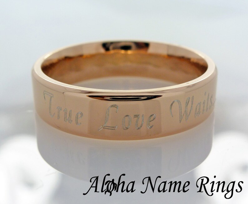 Personalized True Love Waits... Promise Ring Rose Etsy
