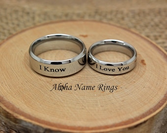 I Love You I Know Rings | Etsy