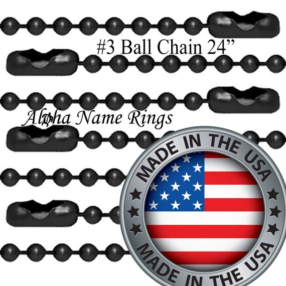 #3 Stainless Steel Ball Chains with Connector - 24 Inch Length