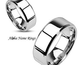 Custom Stainless Steel Name Ring For Men or Women Optional Laser Engraving Available ANR-R-M006