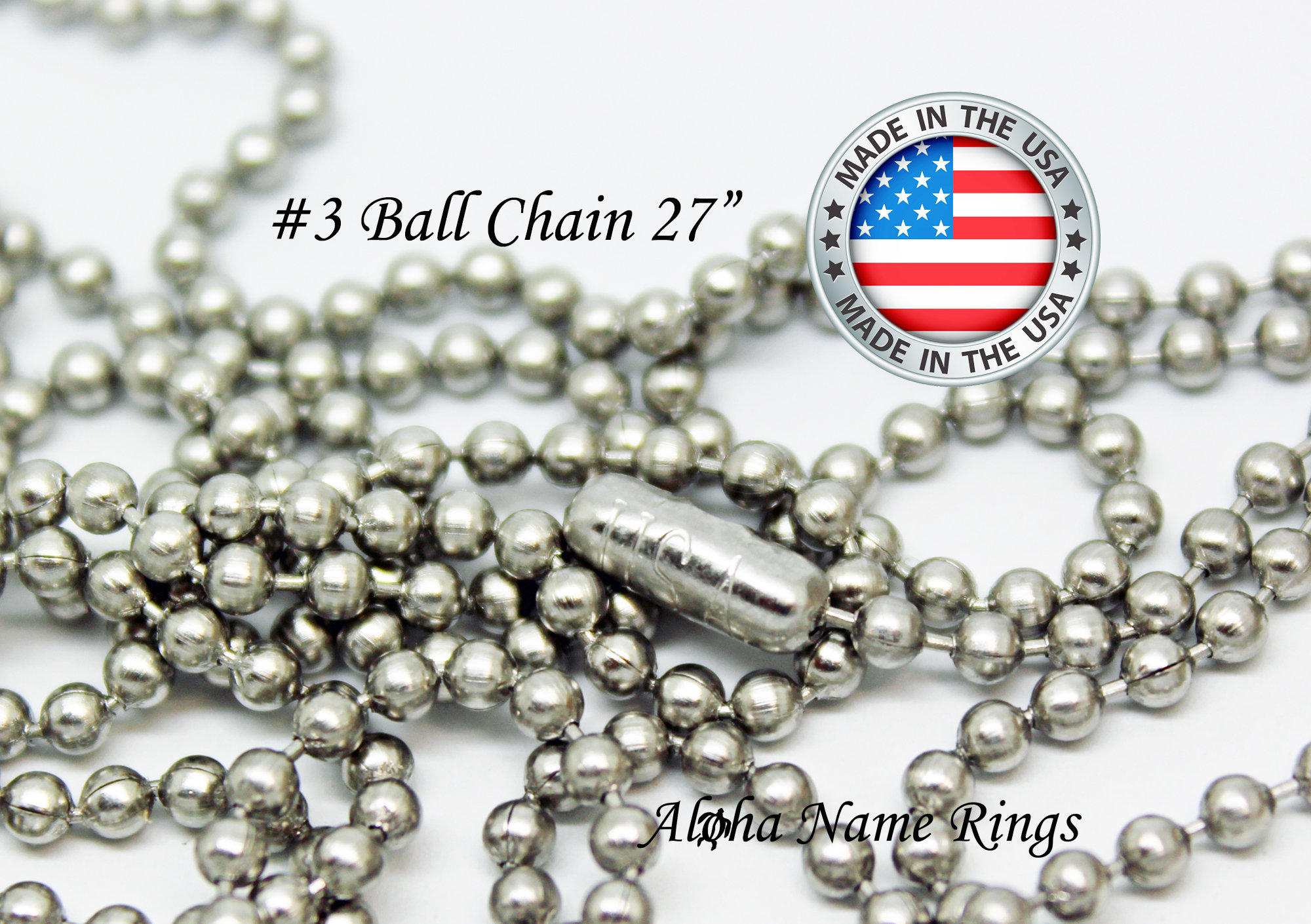 Mandala Crafts 24 Inch Stainless Steel Ball Chain Necklace Dog Chain  Necklace & Ball Bead Chain Connectors - 20 Dog Tag Chain Ball Chains for