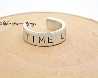 TIME LORD - A Whovian must have!! Custom Hand Stamped Aluminum Rings. Dr. Who Cosplay