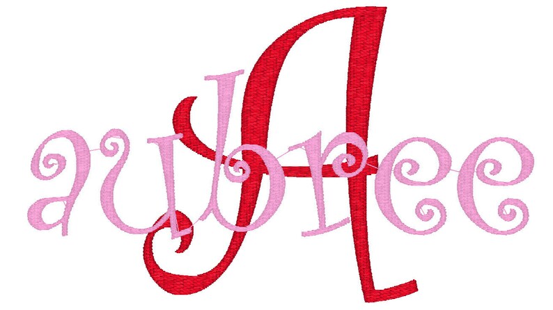 Custom Name Embroidery File for use in 4x4 or 5x7 size. image 1